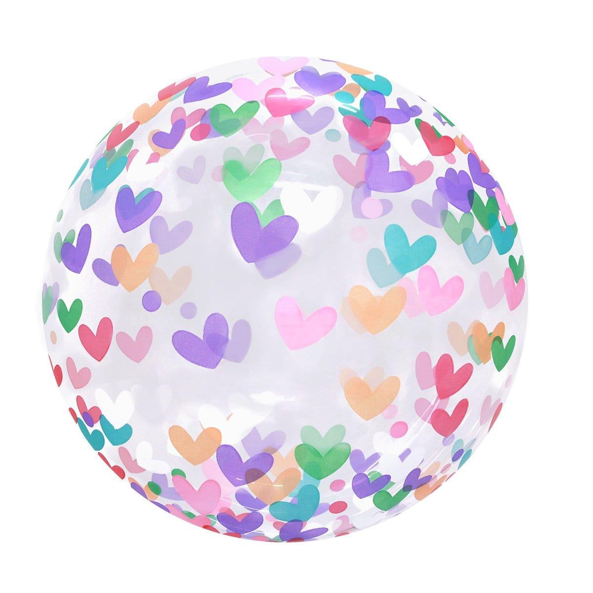 Bubble Balloon HD - Multicolor hearts - 20''