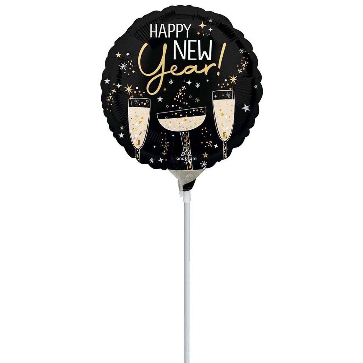 Bubbly New Year Air-Filled Foil Balloon, 1 Count