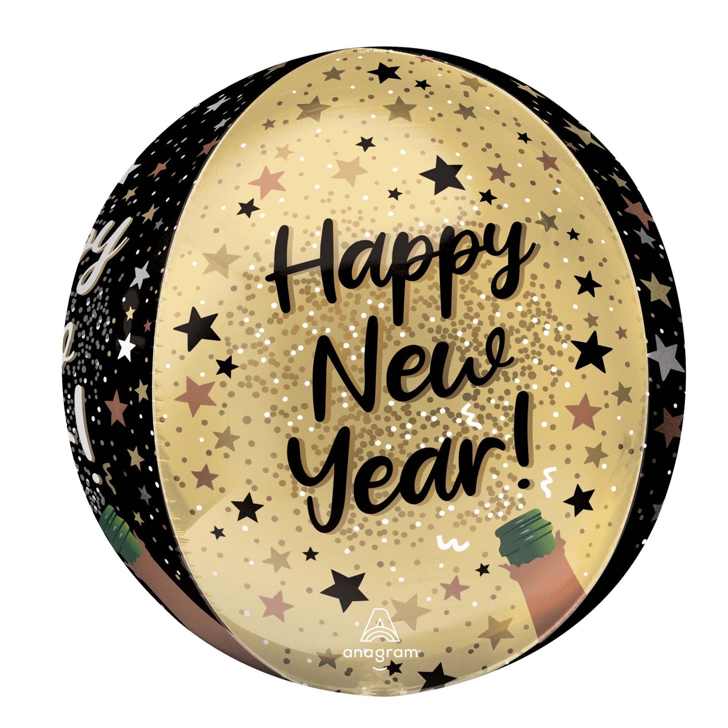 Natural Sparkle New Year Obrz Balloon, 15 Inches, 1 Count