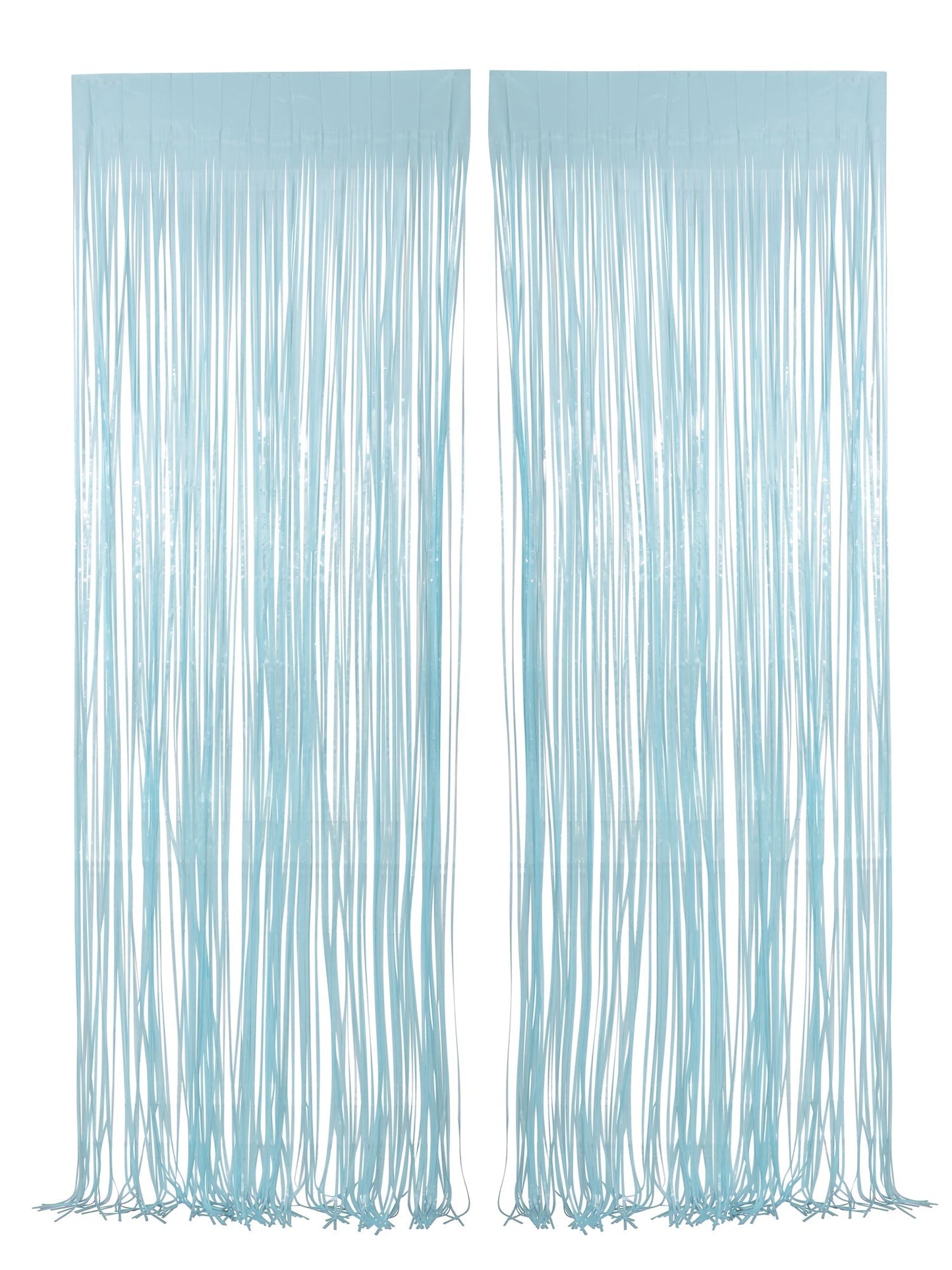 Light Blue Pastel Foil Fringe Curtain, 2 Count